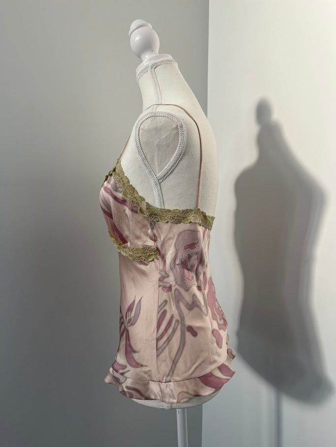 Vintage Purple Paisley Silk Camisole - Size Small