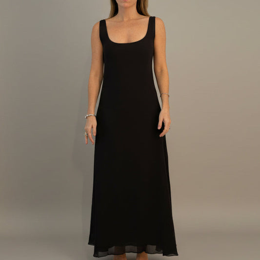 Vintage 90s Calvin Klein Collection Silk Maxi Dress - Size 6