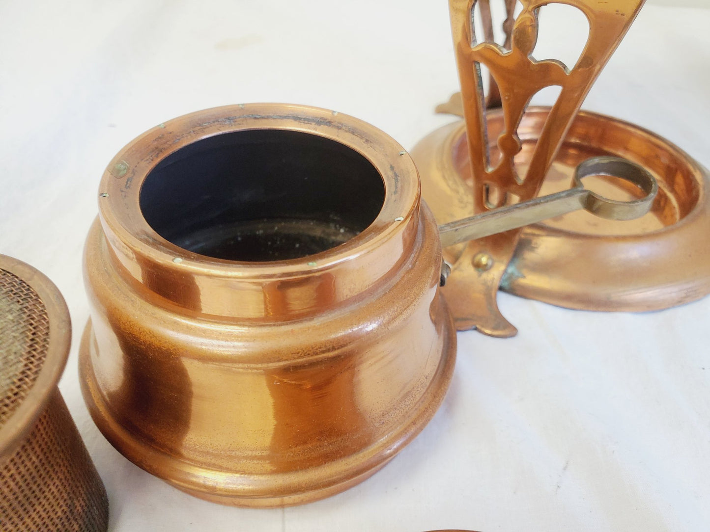 Antique Jos. Heinrichs Paris New York 1904 Pure Copper MAGIC Kettle Coffee Maker with Stand & Burner